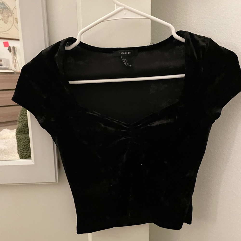 Forever 21 Velvet Crop Top